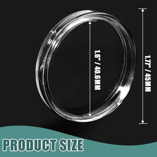 LifCratms 30 Pcs Silver Dollar Coin Holder, 40.6mm Round Coin Capsule for Collectors, Fit American Silver Eagle Dollar
