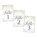 1-25 Gold Glitter Table Number Double Sided Signs for Wedding Reception, Restaurant, Birthday Event, Calligraphy Printed Numbered Card Set Centerpiece Decoration Setting Reusable Frame Stand 4x6 Size