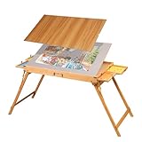 Puzzle Table 1500 Piece with Drawers and Legs, 34'x26' Jigsaw Puzzle Table Folding Portable for Adults with Wooden Cover, Easy to Store Birthday Gifts for mom Women