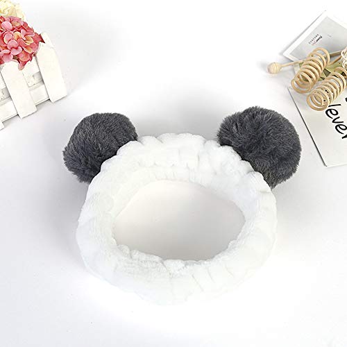 2Pcs Fashion Face Wash Panda Animal Ears Hair Band Panda Elastic Headbands For Girls Makeup Face Washing Headband Hairdo Facial Mask Hairband Hair Accessory #TOP3