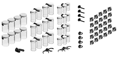 Wallwerx 26-Piece Storage and Organization Kit, Quick Install, Wall-Mounted Hooks, Tool Holders, and Jars-16oz, 8oz, 4oz