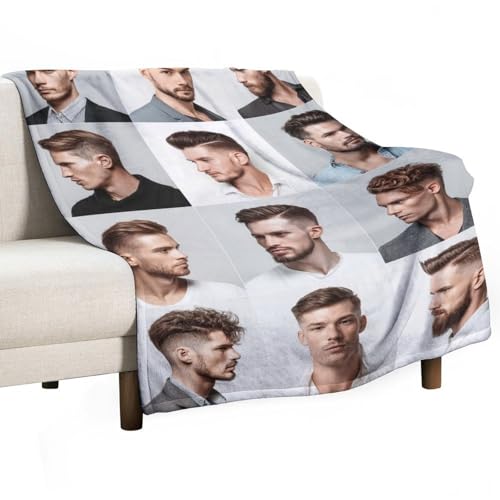 Barbershop, Men's Hairstyle Design Guide (10) Flannel Blanket Wool Soft