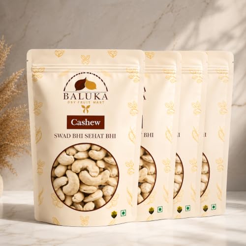 Image of Baluka Dry Fruit Mart Premium Whole Cashews (Kaju), W180 Jumbo Grade | Nutritious & Delicious | Rich in Protein & Essential Minerals | Fresh & Crunchy Dry Fruits (1kg) (250 * 4)