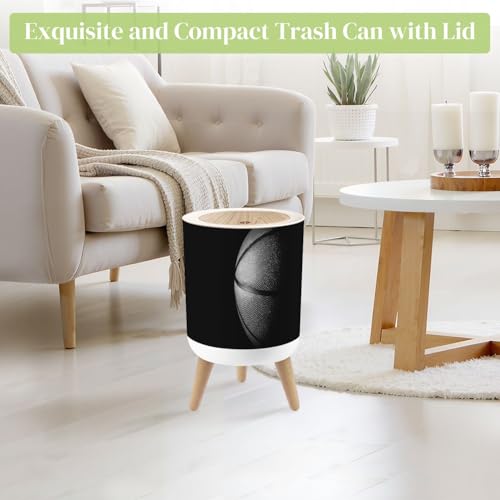 Pequeña caneca de basura blanca con tapa y patas 7L miniatura 2