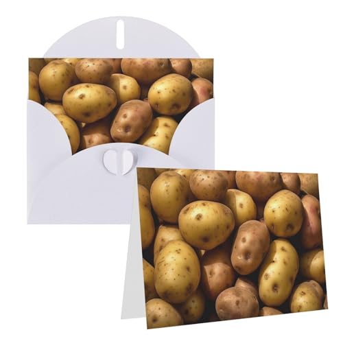 QMNEHJ グリーティングカード サンキューカード 封筒付き ブランクノートカード 4x6インチ バースデーカード ガーデンポテト ウェディングカード お悔やみカード おもしろい思考カード あらゆる機会に