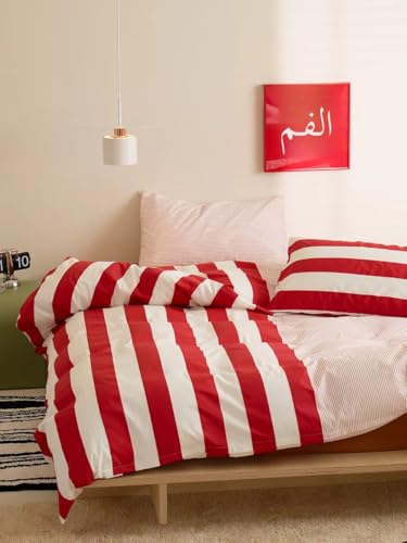 Housse de couette à rayures rouges pour moderniser une chambre d'ado lassé - 4