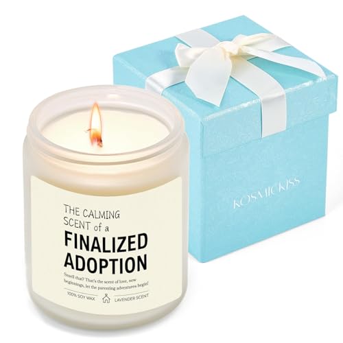 Adoption Gifts for Girls, Boys, Adoptive Parents, New Family Beginnings Gift for Newly Adopted Mom Adoptive Dad, Adoption Day Gifts for Family, Lavender Scented Candle with Gift Box