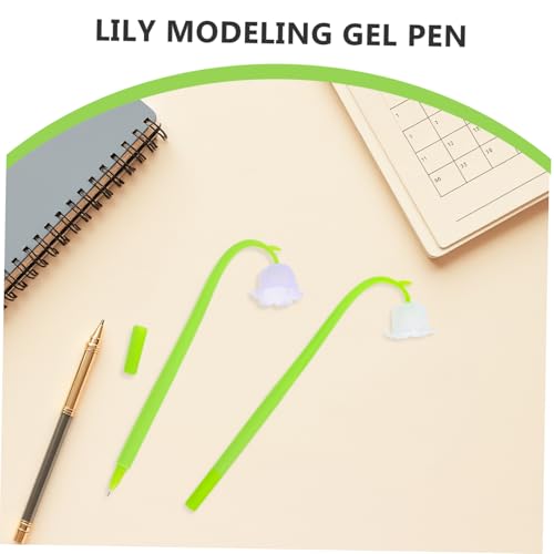 10 bolígrafos gel Lily of the Valley tinta negra miniatura 3