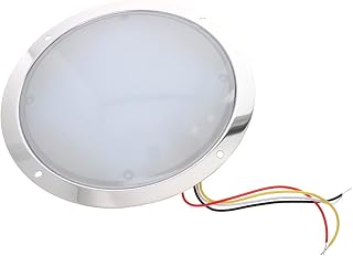 TecNiq, Inc 8" Ev Neutral White/Red Interior Light Chrome Trim - 18/12 LED - E08-LCR0-1