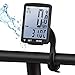 Cuentakilómetros Bicicleta Inalambrico, Impermeable Cuentakilometros Bicicleta Spinning, Velocímetros Bicicleta Inalámbrico con Retroiluminación de Pantalla LCD, Ciclocomputador Bici Montaña-Blanca