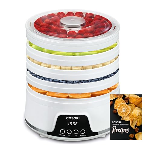 Image of COSORI Food Dehydrator Machine for Jerky, 5 BPA-Free 12.2" Trays with 165°F Temperature Control and 48H Timer, 350W Dryer for Fruit, Herbs, Meat, Veggies and Dog Treats, 50-Recipes Book Included