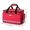 CURMIO Sac Infirmière, Sac Médical, Sac Clinique avec Fond Antidérapant pour Les Visites à Domicile, Soins de Santé, Cadeaux Parfait pour Les Étudiants en Soins Infirmiers, Médecins, Rouge #5