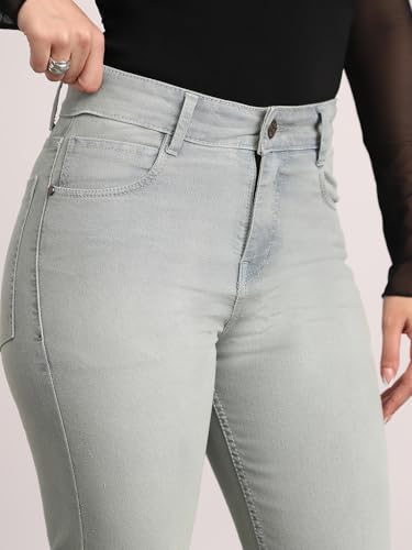 Image of Urbano Fashion Women's Mid Rise Bootcut Washed Jeans Stretchable