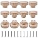 Pomos Redondos de Madera, Pomos Madera Natural con Tornillos, Pomos de Madera para Cajones para Armarios, Cajones, Roperos (4*2.5cm, 12 Piezas)