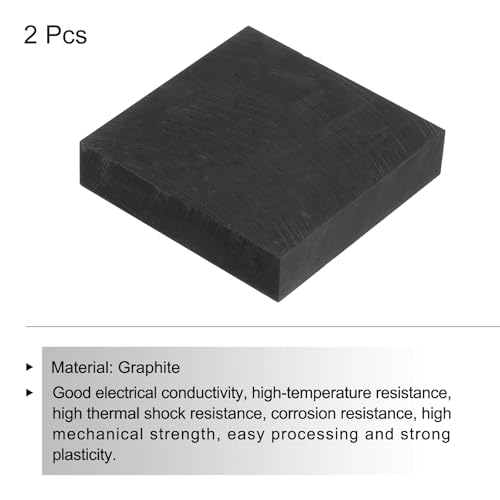 QUARKZMAN Graphitblock Barren Rechteck Graphitelektrodenplatte 45x45x10mm für Schmelzguss, Elektrolysegalvanisierung, 2 Stück