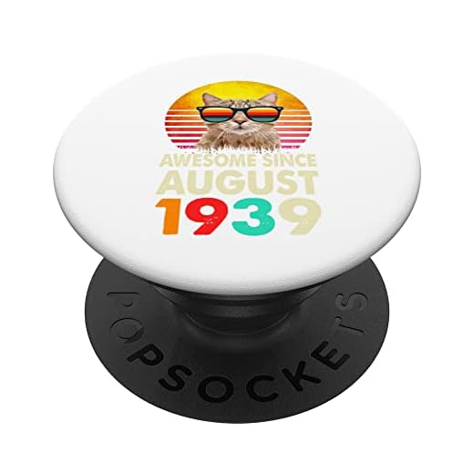 Impresionante regalo para amantes de los gatos desde agosto de 1939 PopSockets PopGrip Intercambiable