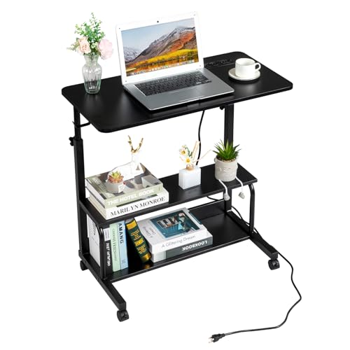 Electric Standing Desk,Height Adjustable Desk with 3 USB & Power Outlets,Sit Stand Table,Writing Computer Desk for Home,Office,Workstation (Black Wood)