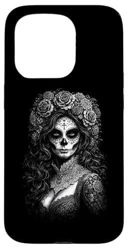 Day Of Dead �V���R�E�f�E�}�� �J�g���[�i �X�J�����f�B �X�}�z�P�[�X iPhone 15 Pro �p