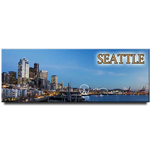 Imán decorativo rectangular panorámico Seattle miniatura 1