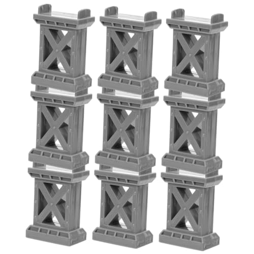 SOLUSTRE 9個 入り木製電車橋脚サポート と遊べる安定性向上トレインアクセサリー ホビー用線路補強パーツ