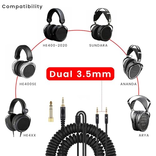 Cable para Focal Elear y HIFIMAN Ananda elimina enredos cable espiral para auriculares HiFi 7