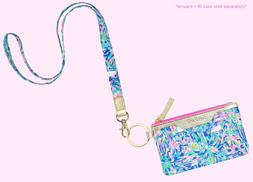 Lilly Pulitzer Cute Lanyard for ID Badges and Keys, Blue Womens Lanyard Keychain, Colorful Lanyard with Metal Hook, Cabana Cocktail