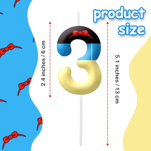 Image of White Cartoon Birthday Candles, Number 3 Candle White Themed Birthday Party Supplies, 2.4 inch Birthday Candles for Cake Topper Party Decorations, Birthday Decorations for Boys Girls (Number 3)