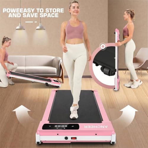 Image of ANCHEER Walking Pads, 2 in 1 Under Desk Treadmill 2.5HP Compact Running Machine with Remote Control, 300lbs Weight Capacity for Home /Gym /Office,Ultra-Quiet, Installation-Free