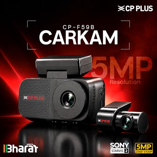 Image of CP PLUS Dash Cam for Car CP-F59B | Dual Dashcam | 3K 5MP UHD Front and 2MP FHD Rear Camera | Sony STARVIS 2 IMX675 Sensor | Built-in GPS | WiFi (AP Mode) | G-Sensor | 3 inch Display | Upto 1TB Storage