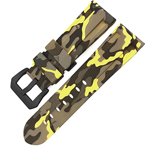 Bracelet de montre sport étanche en silicone coloré 26mm style Panerai pour le surf