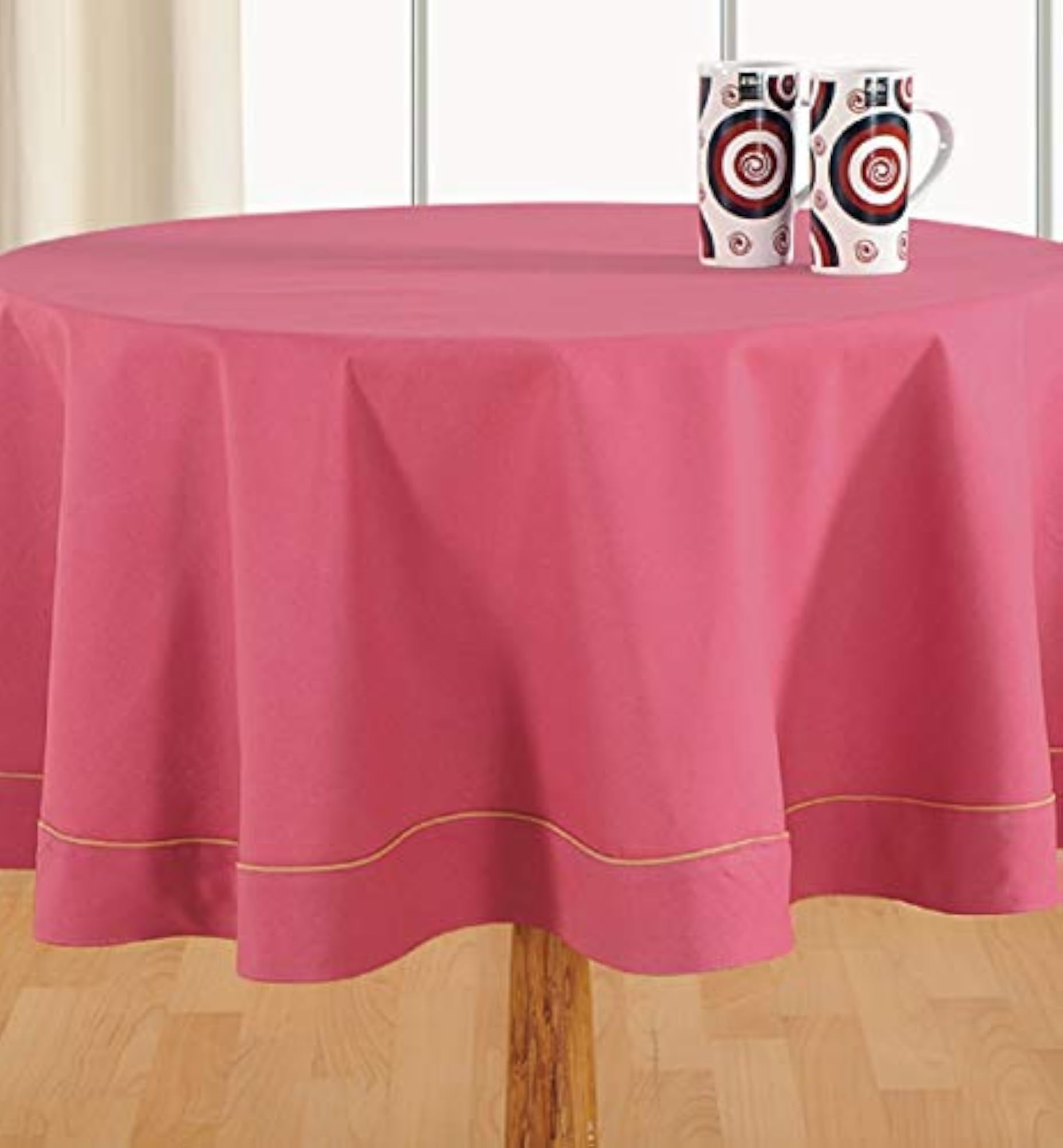 Plain Multipurpose Cotton Round Table Cover for 6 Seater