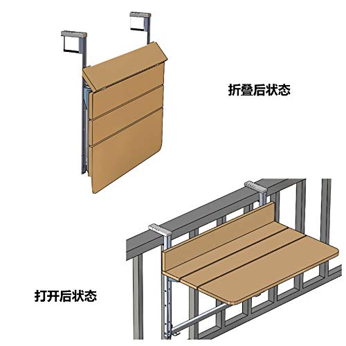 Hanging Coffee Table Balcony Bar Side Table Solid Wood Folding Table