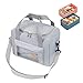 jiuzcare Térmica Porta Alimentos 9L Bolsa Isotermica con Correa Bolsa Térmica Plegable Bolso Nevera Térmica Tela Almuerzo lunch bag para Mujeres, Niños, Trabajo, picnic playa cámping Viaje, Gris