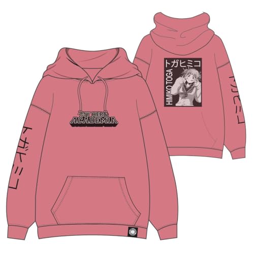 Sudadera con Capucha de My Hero Academia - Color Rosa - Talla L - Elaborado con Algodón de 260 gsm - Con Himiko Toga - Producto Original Diseñado en España