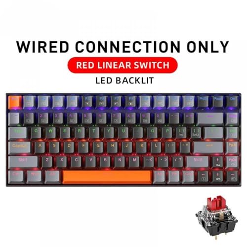 Machenike K500A-B84 75TKL Hot-Swappable Wired Mechanical GamingL[{[h6F̃obNCgPCƃbvgbvQ[ƌ݊܂(Red Switch Dark Gray)