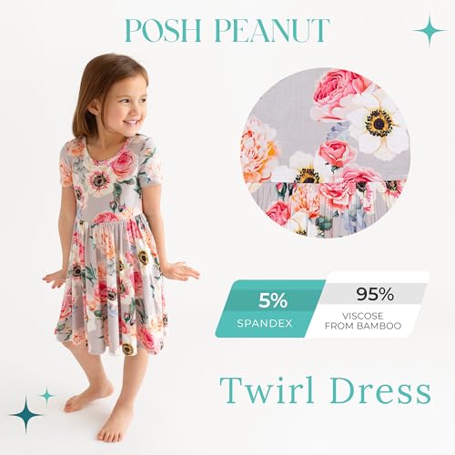 Posh Peanut Girls Dresses – Soft Toddler Twirl Dress Made with Viscose from Bamboo – Fall, Spring, Summer Dresses for Girls2