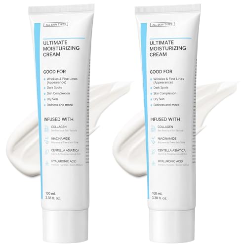 2pcs Deep Moisturiser Collagen Cream Smooth Texture Suitable for Travel and Storage Used In the Morning and Evening