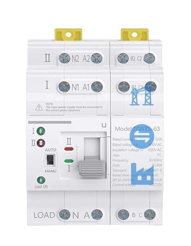 Sélecteurs électriques ATS 2P 63A coupure alimentation 110V rail DIN