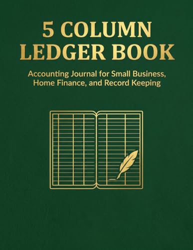 5 Column Ledger Log Book: Accounting Columnar Pad for Small Business Records, Income Tracking, Personal Finance, Expenses & Bookkeeping Journal Notebook image 2