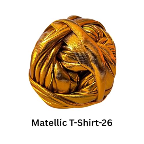 Image of VCR Shine Bronze Metallic T-Shirt Yarn, 100 Grams, 100% Metallized Craft Yarn, Pack of 1 Yarn, Suitable for Handbags, Tote Bags and Sling Bags