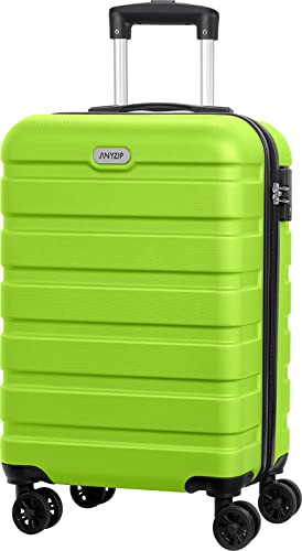 Image of AnyZip Luggage PC ABS Hardside Lightweight Suitcase with 4 Universal Wheels TSA Lock 20 24 28 Inch, Apple Green, 20 inch Carry-On