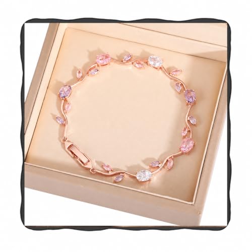 Image of Acnos Wholesale Fine Jewelry Gold Silver Plated Brass Bracelet Exquisite Diamond Zircon Bow and Flower Charm Bracelet for Women