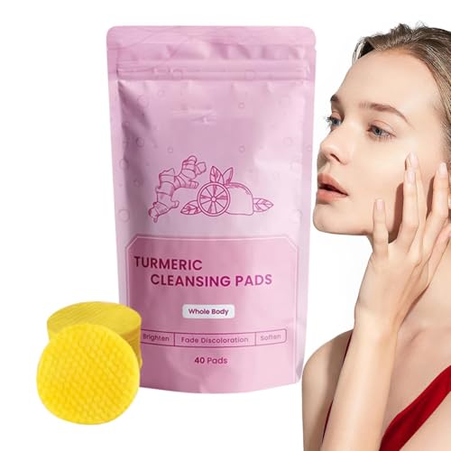 Almohadilla Facial De Cúrcuma - 40 Piezas De Cúrcuma Tad De Limpieza | Resurgimiento De Paad Para Brillo Y Exfoliación | Turmeriic Ácido Limpiadora De Algodón Paad Para La Rutina De C