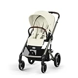 CYBEX Gold Kinderwagen Balios S Lux, Ergonomische Liegeposition, Einhand-Gurtsystem, Ab Geburt bis 22 kg (ca. 4 Jahre), Seashell Beige