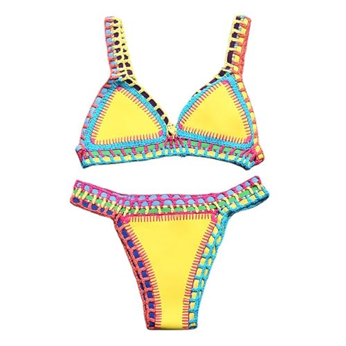 Fmzrbnih Bañador Bikini Triángulo | Conjunto de Bikini de Piscina - Trajes de baño de Dos Piezas de Talle bajo, Conjunto de Bikini Cruzado para Mujer