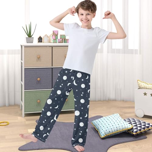 Boy's Pants Moon Star Night Jogger Pants Elastic Waist Long Bottoms Trousers with Pockets 6-14 Years4