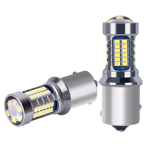 Bsxywa P21W LED 1156 Ba15s 12V 24V 6W Lampadine Super Bright, Bianca 6000K, Per Per Luce Di Retromarcia, Luci Posteriori, Luci Di Posizione, Luci Diurne. (2 Pezzi)