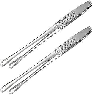 2 Pcs Stainless Steel Food Tongs Stainless Steel Kitchen Tongs Multifunction Cooking Tongs Kitchen Serving Tong for Cooking Sea Food and BBQ Buffet