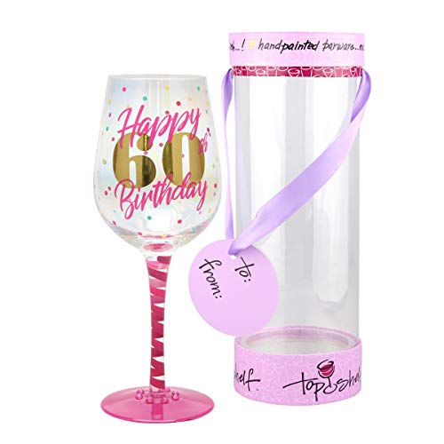 Top Shelf Decorative 60Th Birthday Wine Glass, For Red Or White Wine, Unique Gift Idea #TOP3