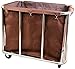 HOLPPO Heavy Duty Home Wäscherei Sortierer Utility Cart mit Abnehmbarer Tasche, kommerzielle Wäscherei, dienste Trolley, Edelstahlrahmen und Canvas Haushaltsartikel (Farbe : Brown)